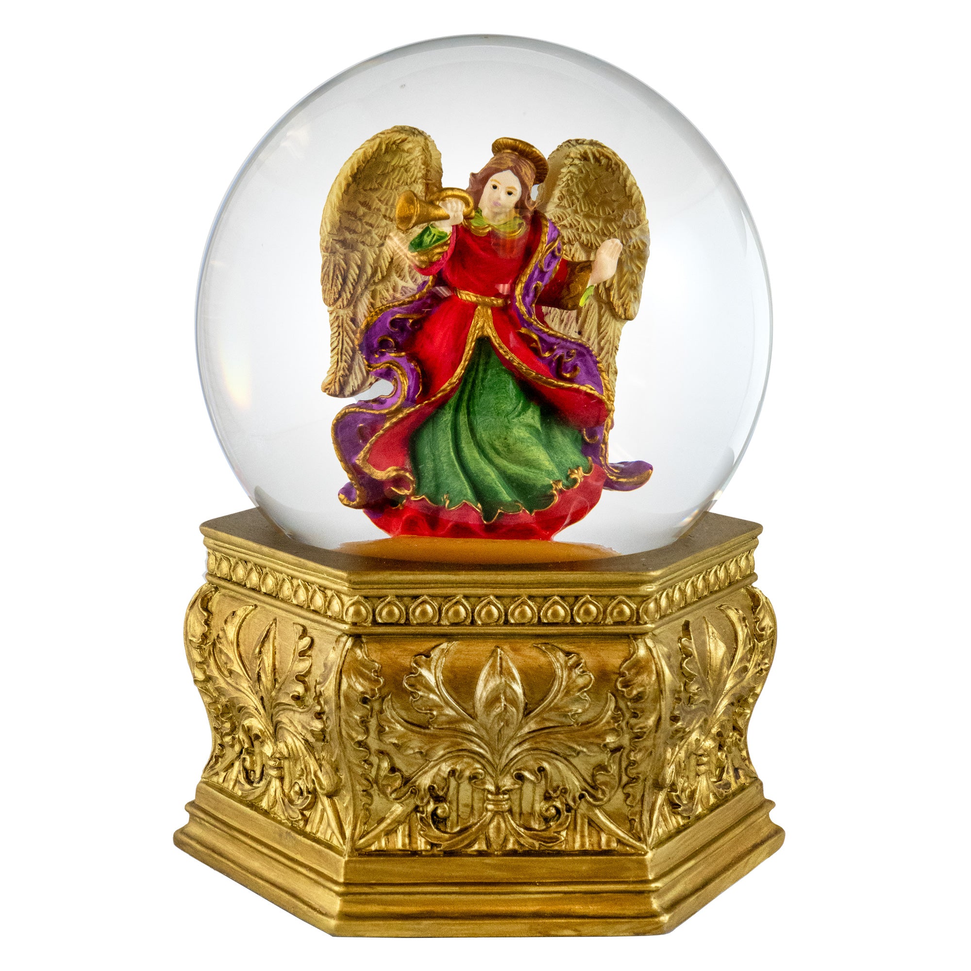 Golden Opulence Angel Water Globe - San Francisco Music Box