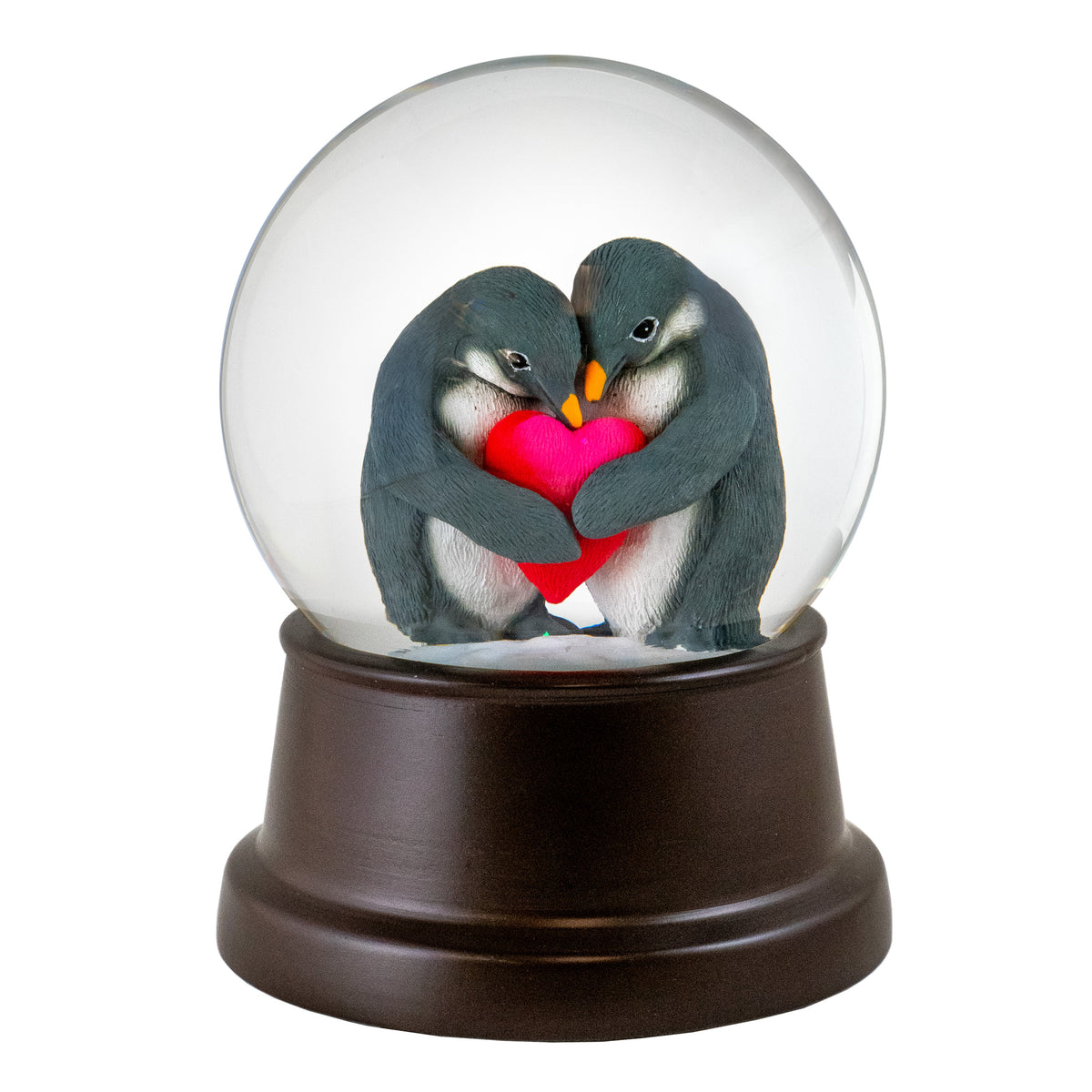 Cuddly Penguins in Love Snow Globe