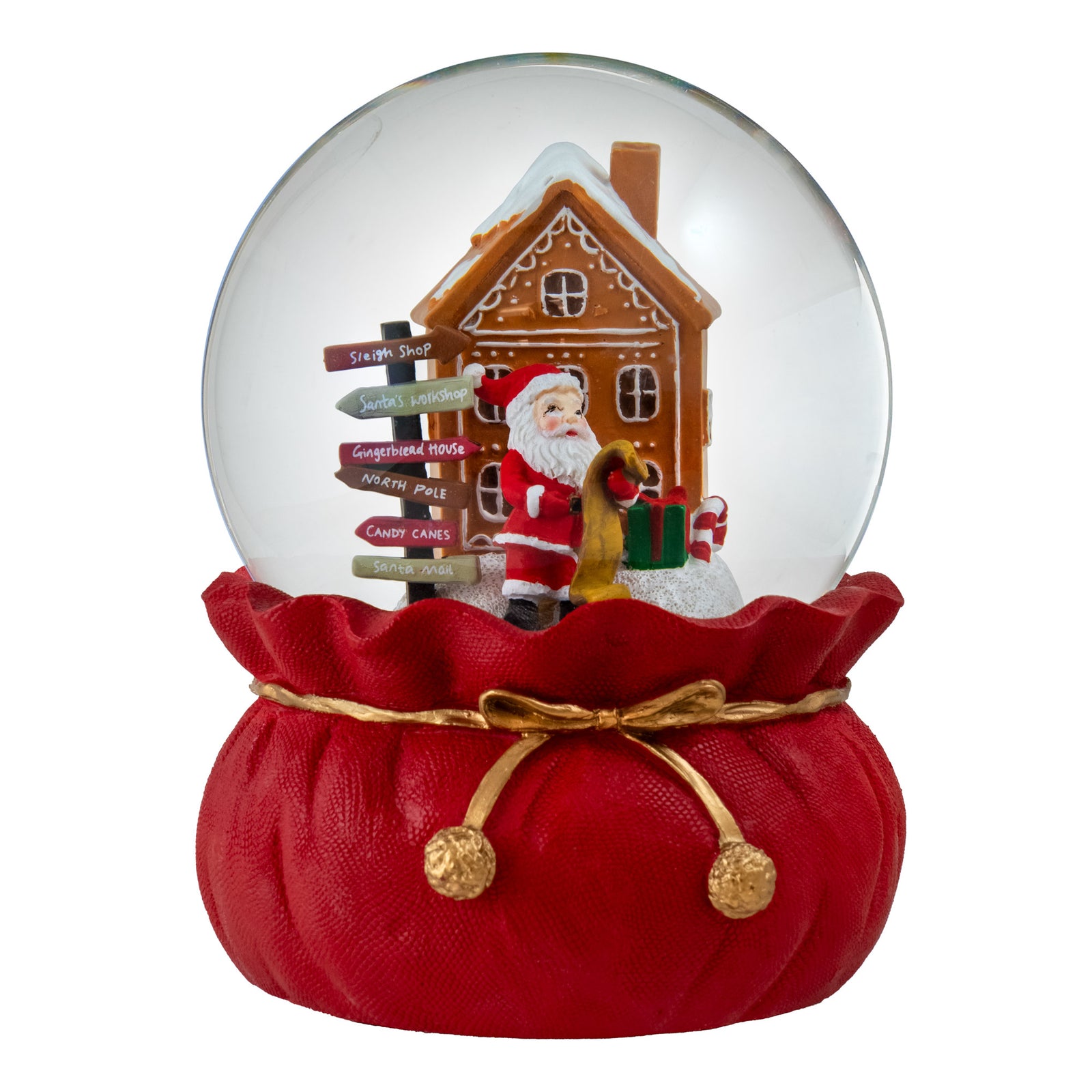 Santa Checking His List Christmas Snow Globe