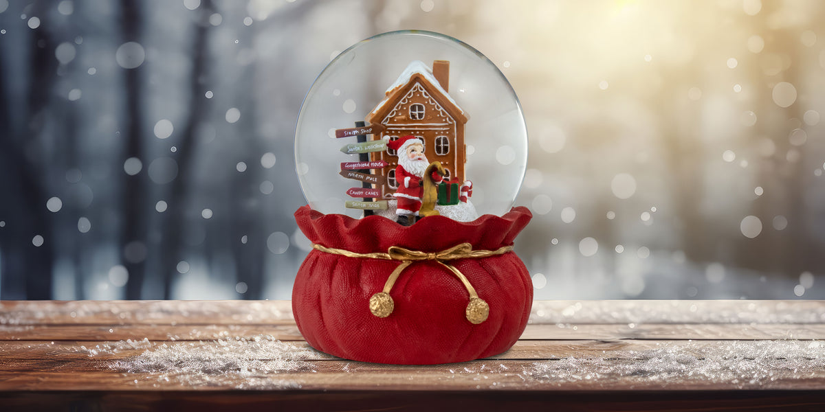 Santa Checking His List Christmas Snow Globe