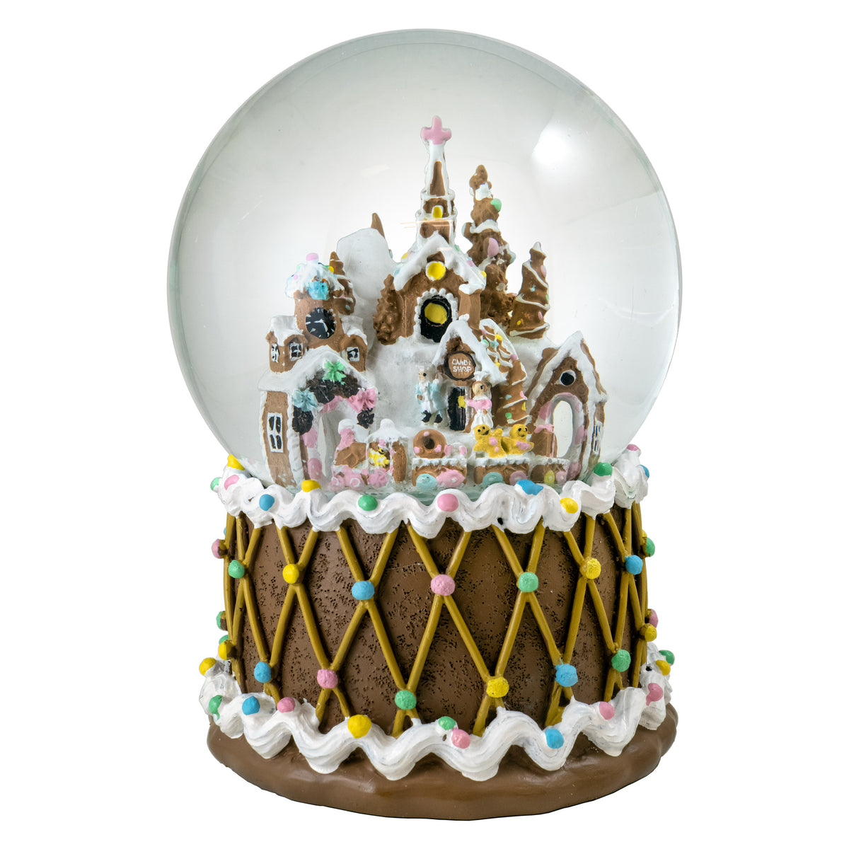 Gingerbread Castle Musical Snow Globe