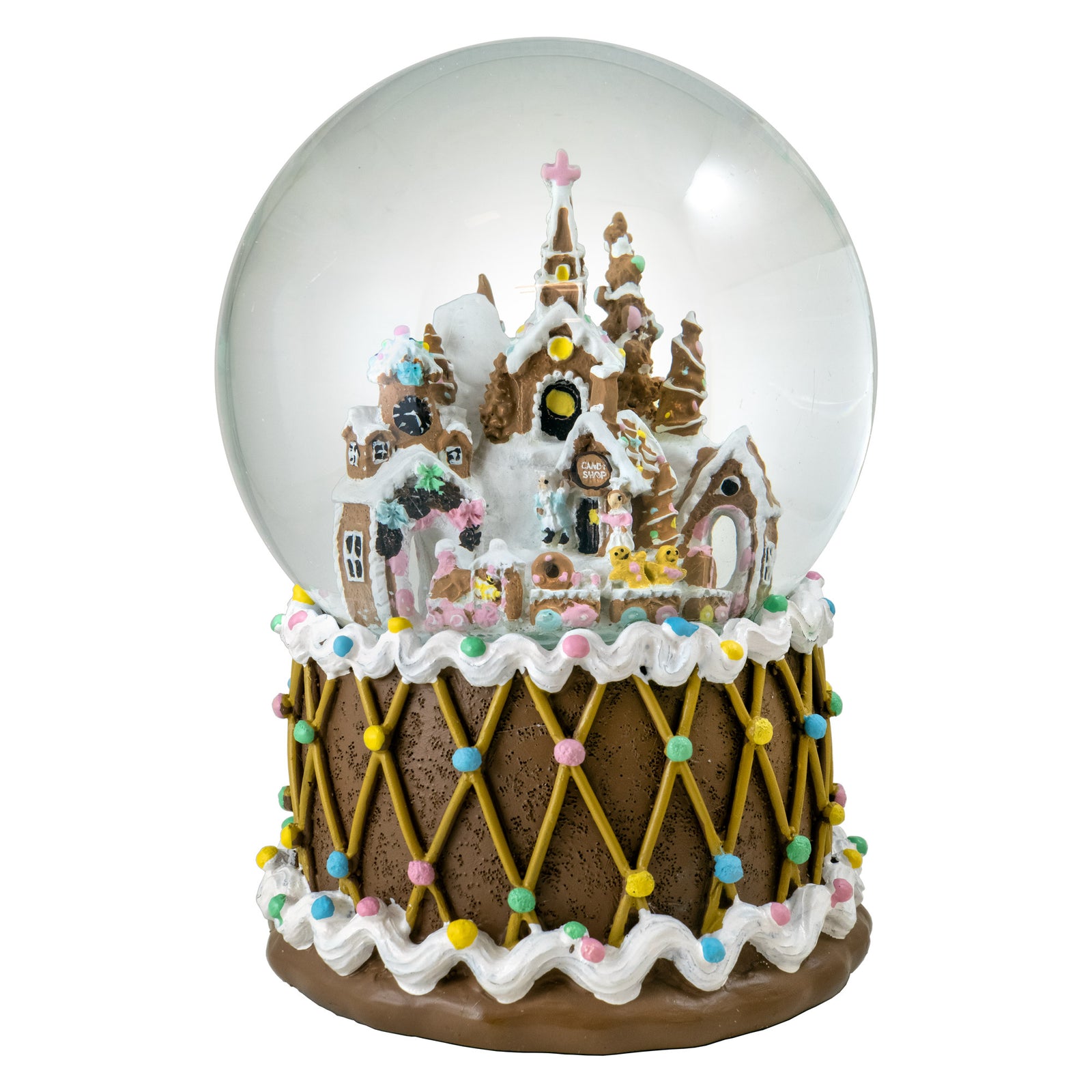 Gingerbread Castle Musical Snow Globe