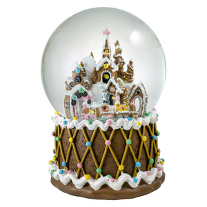 Gingerbread Castle Musical Snow Globe