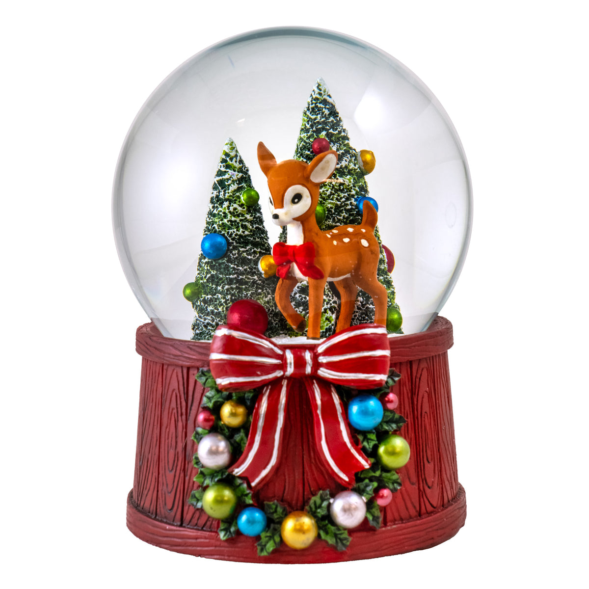 Fawn's First Noel w/ Wreath Snow Globe