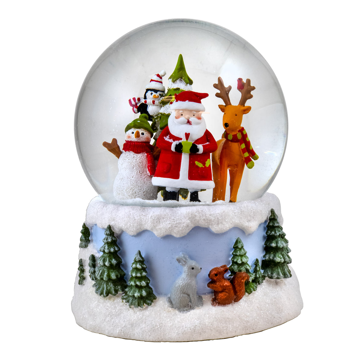 Santa's Cozy Crew Snow Globe