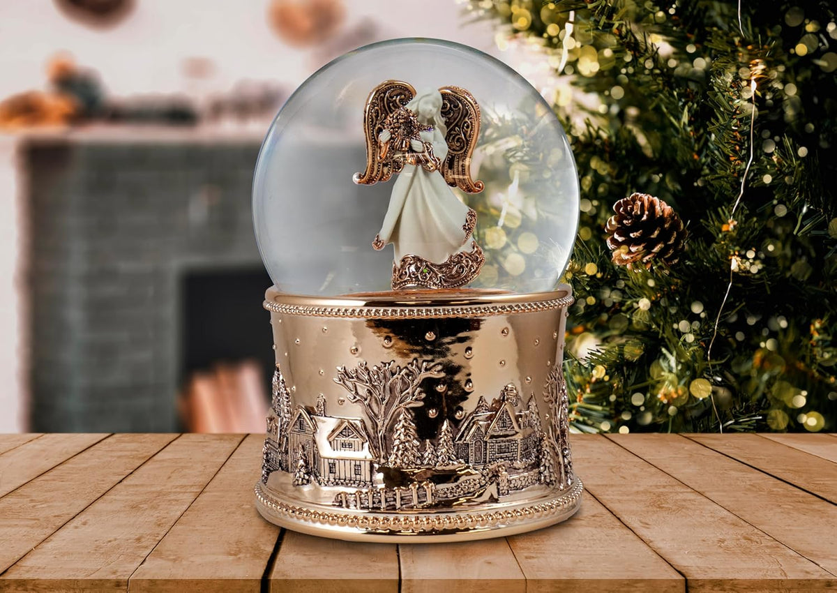 Angel Revolving Musical Snow Globe with Blower The San Francisco Music Box Company Collectible