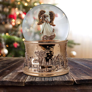 Angel Revolving Musical Snow Globe with Blower The San Francisco Music Box Company Collectible