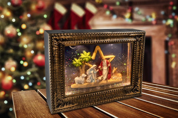 Musical Lighted Nativity Scene Frame - San Francisco Music Box Company