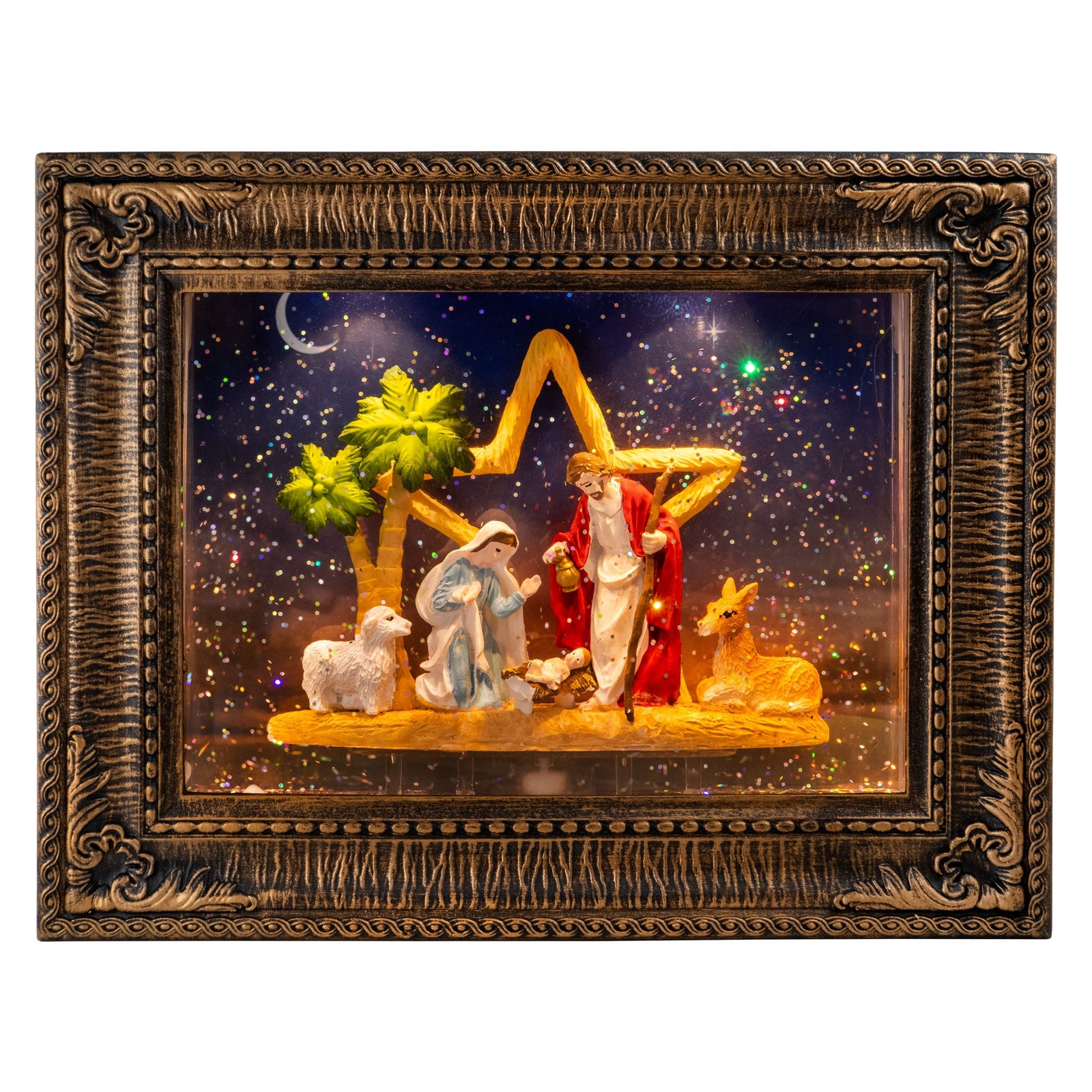 Musical Lighted Nativity Scene Frame The San Francisco Music Box Company Collectible