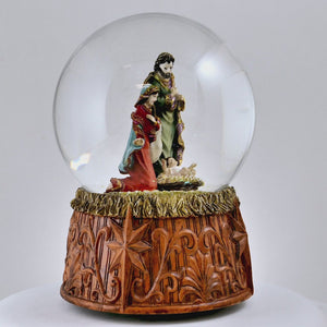 Silent Night Holy Family Nativity Musical Snow Globe