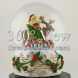 120MM Musical Santa with Reindeer Snow Globe