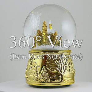 100mm Golden House Scene Water Globe