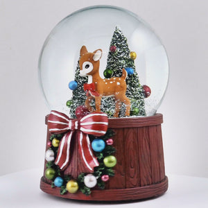 Fawn's First Noel w/ Wreath Snow Globe