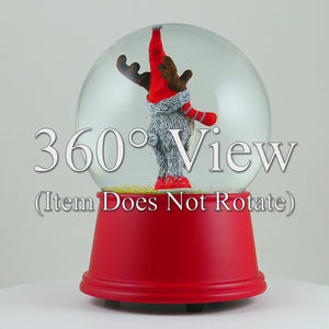 100mm Reindeer Gnome Water Globe