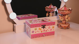 Flowers and Butterfly Fairy Heirloom Musical Jewelry Box