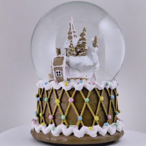 Gingerbread Castle Musical Snow Globe