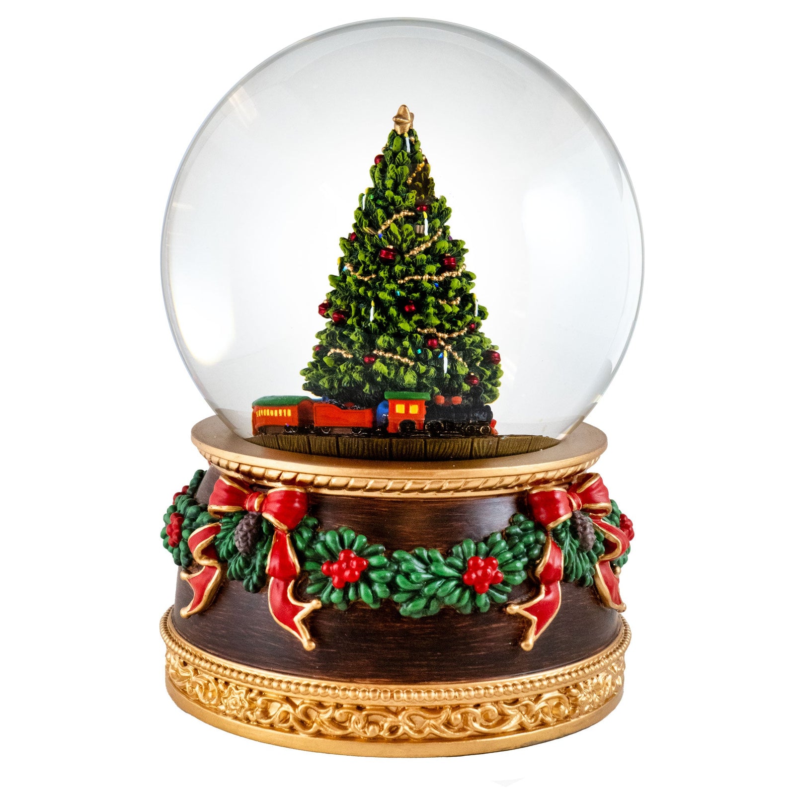 Revolving Train Christmas Tree Snow Globe San Francisco Music Box Company Collectible 850060057069