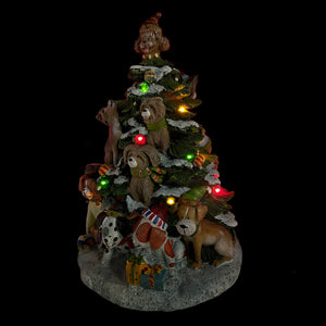Musical Holiday Dogs Tree Figurine