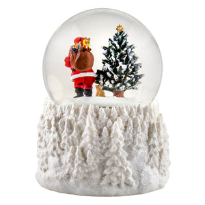 100MM Musical LED Santa w/ Cabin Lighted Base San Francisco Music Box Company Collectible