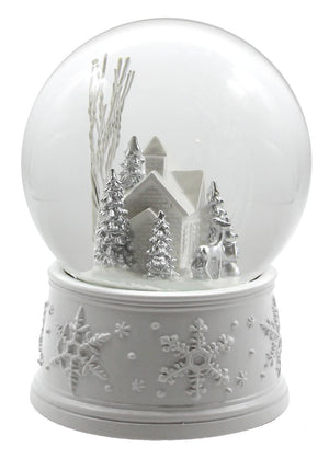 100MM White Christmas Snow Globe San Francisco Music Box Company Collectible