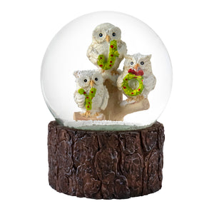 100 MM Joy Musical Owl Snow Globe
