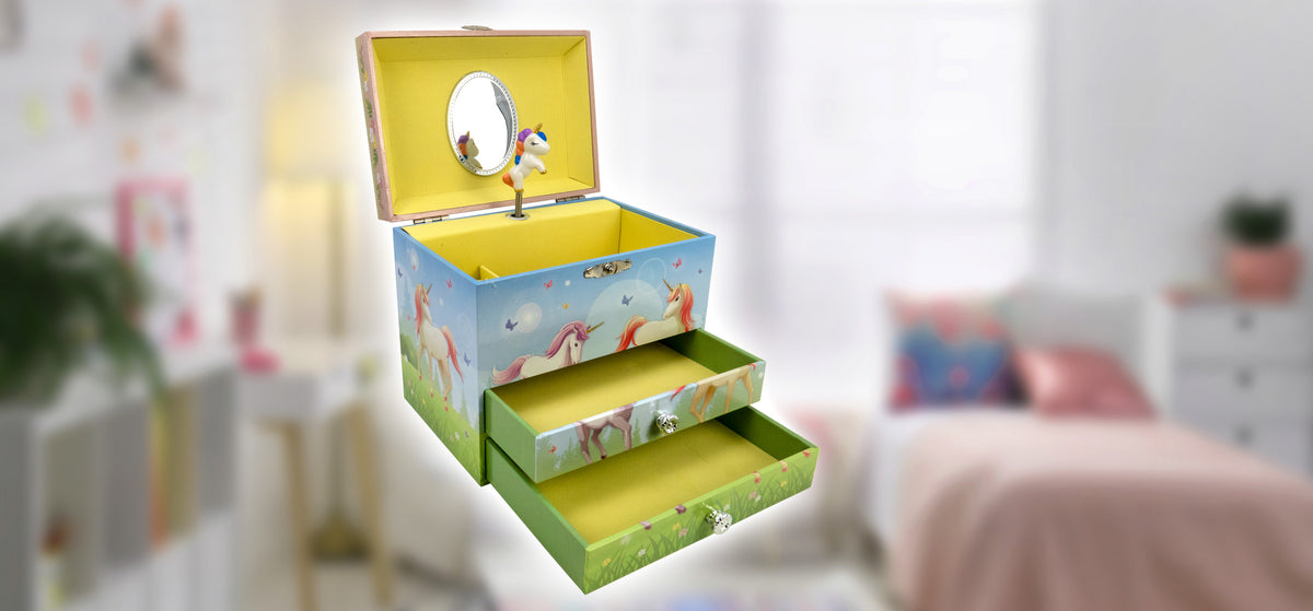Friendship Magical Unicorn 2 Drawer Musical Jewelry Chest