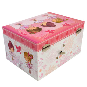 Ballet Recital Musical Jewelry Box with Side Drawers
