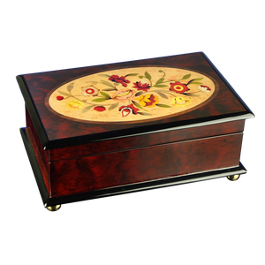Classic Floral Wooden Musical Jewelry Box
