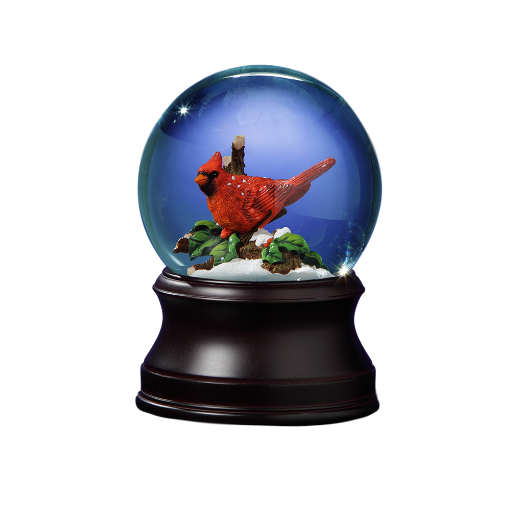 Holiday Cardinal Snow Globe - San Francisco Music Box Company