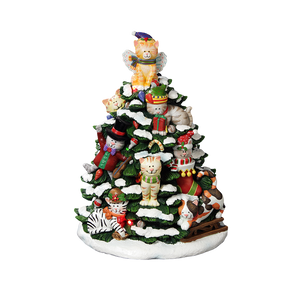 Holiday Cats Tree Figurine