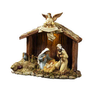 Nativity Stable w/Holy Family Figurine