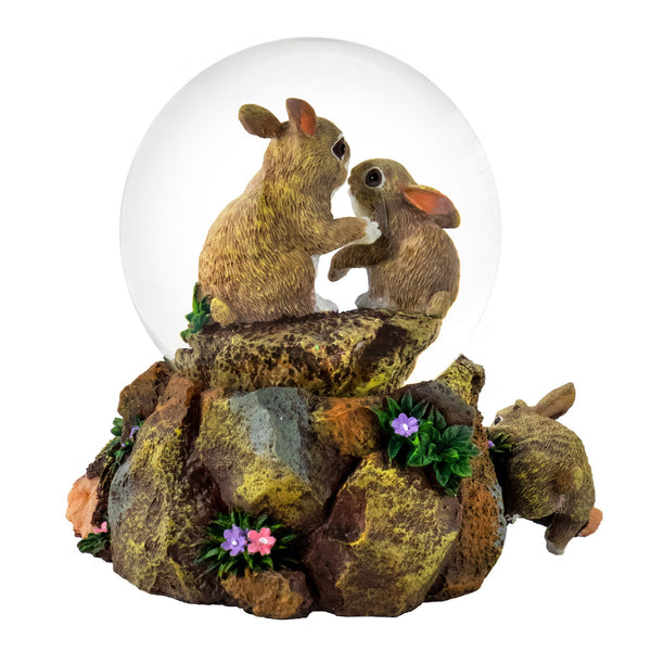 85 MM Bunny Family Playmates Water Globe - San Francisco Music Box