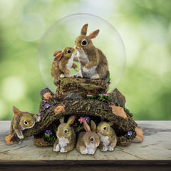 85 MM Bunny Family Playmates Water Globe - San Francisco Music Box
