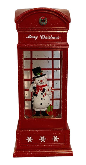 Musical Lighted Snowman in a Phone Booth