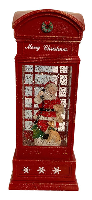 Musical Lighted Santa in a Phone Booth