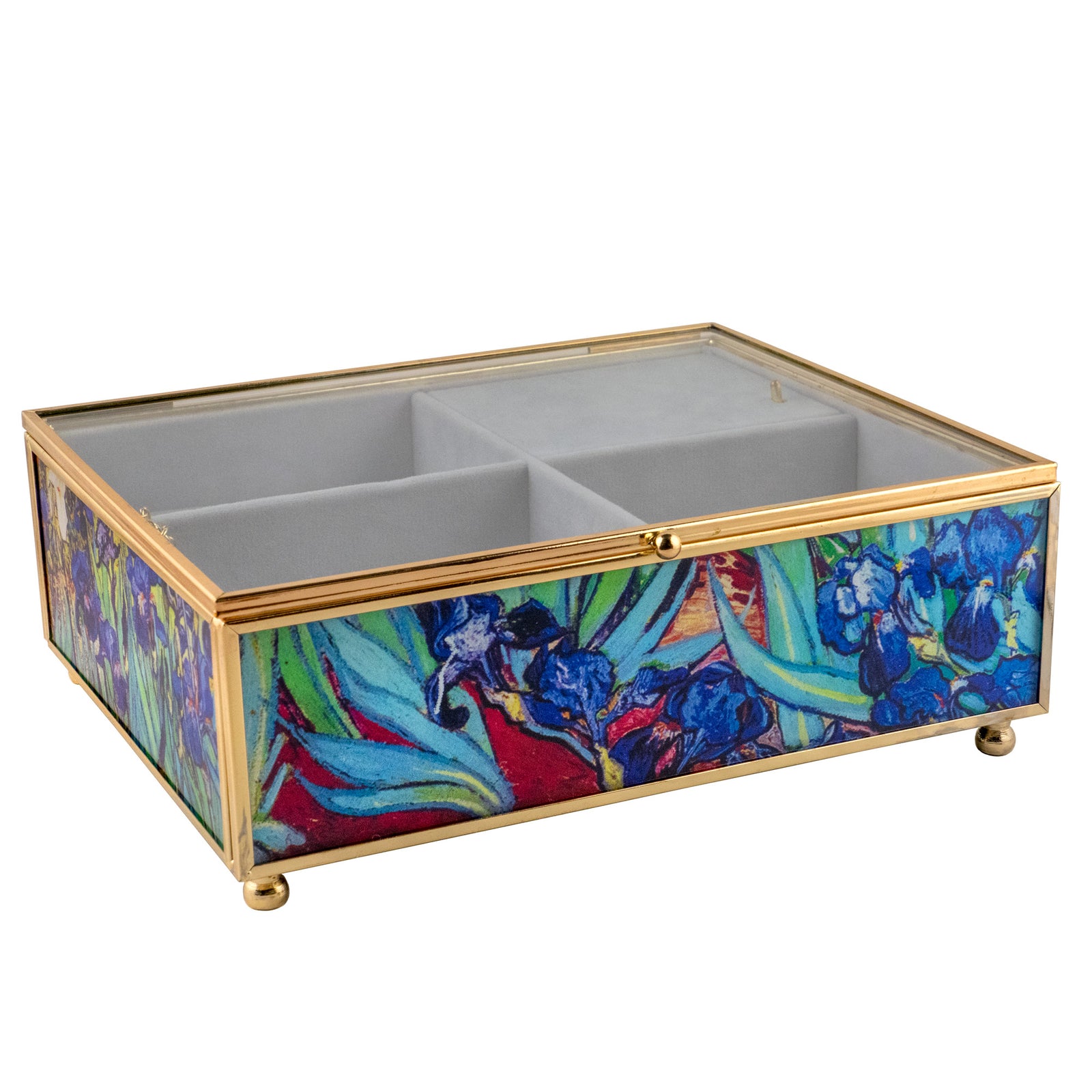 Iris Glass Musical Jewelry Box
