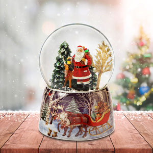 Santa and Reindeer Snow Globe