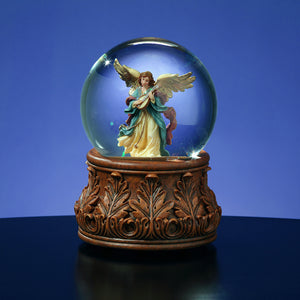 Angel Playing Mandolin Water Globe The San Francisco Music Box Company Collectible 842970049975