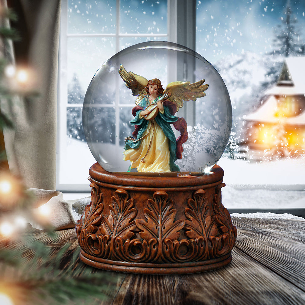 Angel Playing Mandolin Water Globe
