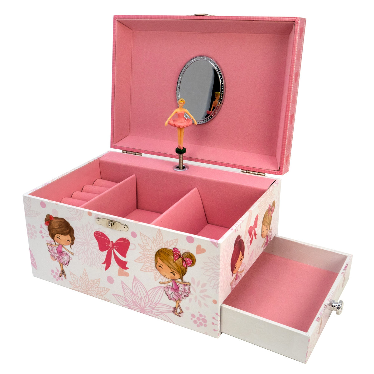 Ballet Recital Musical Jewelry Box with Side Drawers San Francisco Music Box Company Collectible