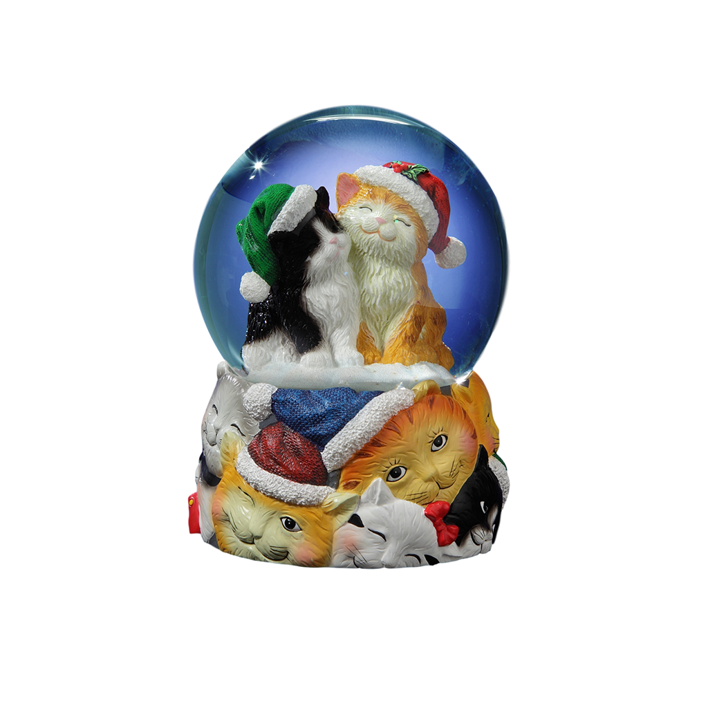 Christmas Cats Snow Globe The San Francisco Music Box Company Collectible 842970050544