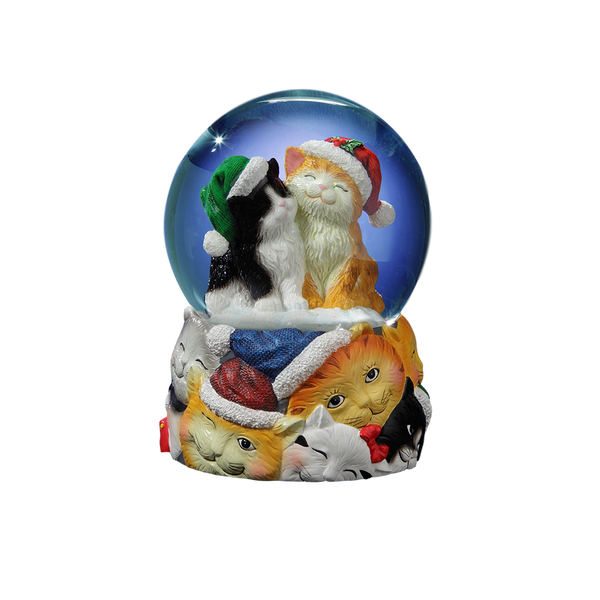 Christmas Cats Musical Snow Globe - San Francisco Music Box Company