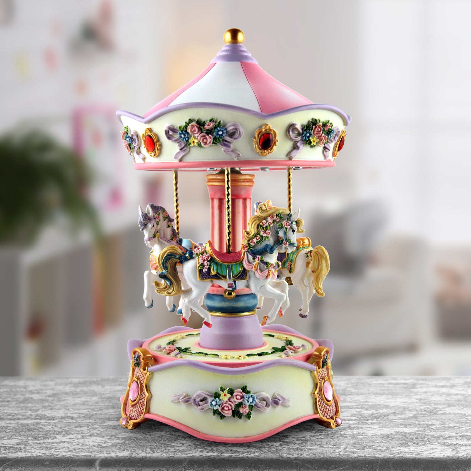 Classic Carousel-Pink The San Francisco Music Box Company Collectible 089902813147