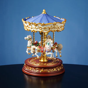 Heritage 3-Horse Rotating Carousel The San Francisco Music Box Company Collectible 842970052166