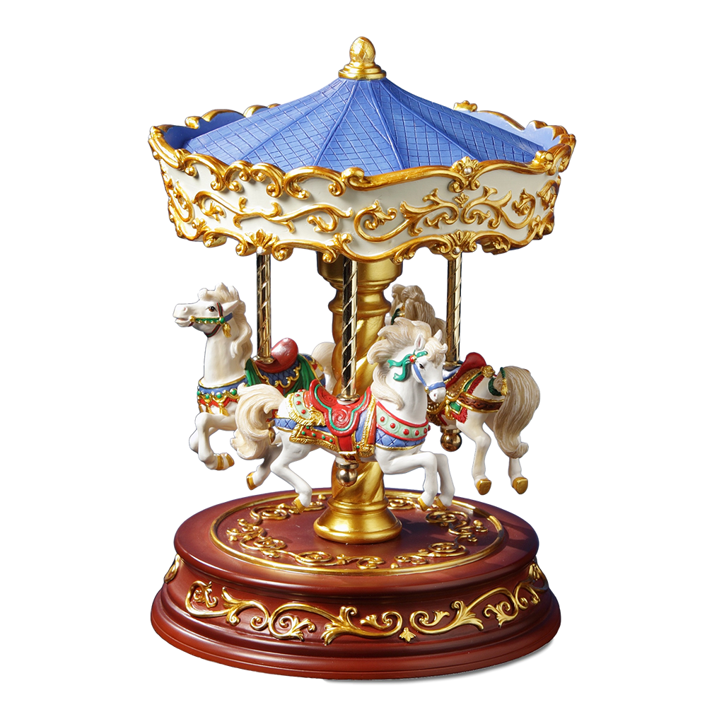 Heritage 3-Horse Rotating Carousel The San Francisco Music Box Company Collectible 842970052166