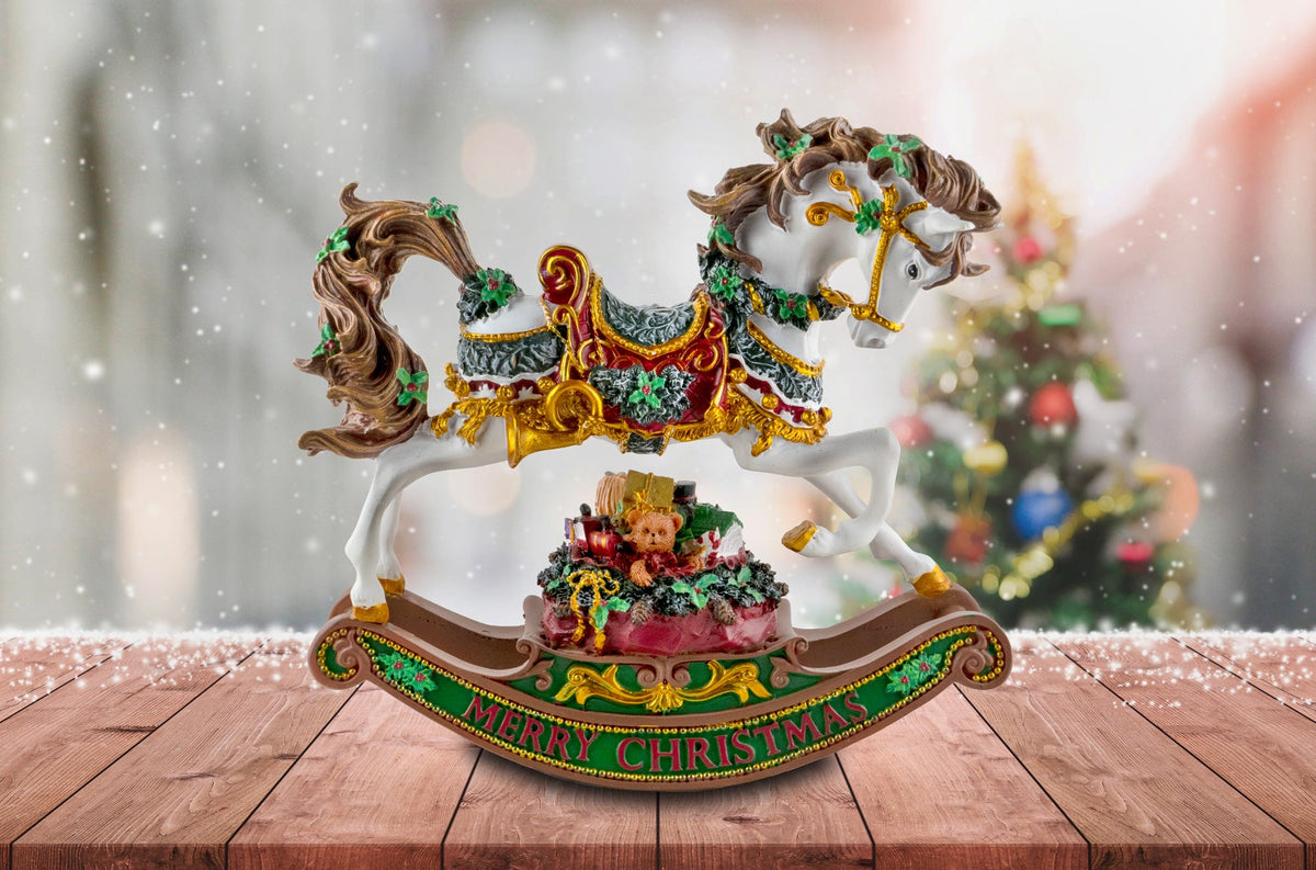 Merry Christmas Rocking Horse San Francisco Music Box Company Collectible