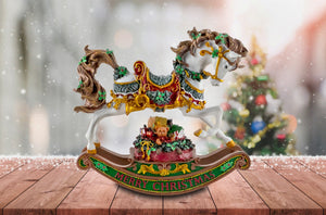 Merry Christmas Rocking Horse San Francisco Music Box Company Collectible