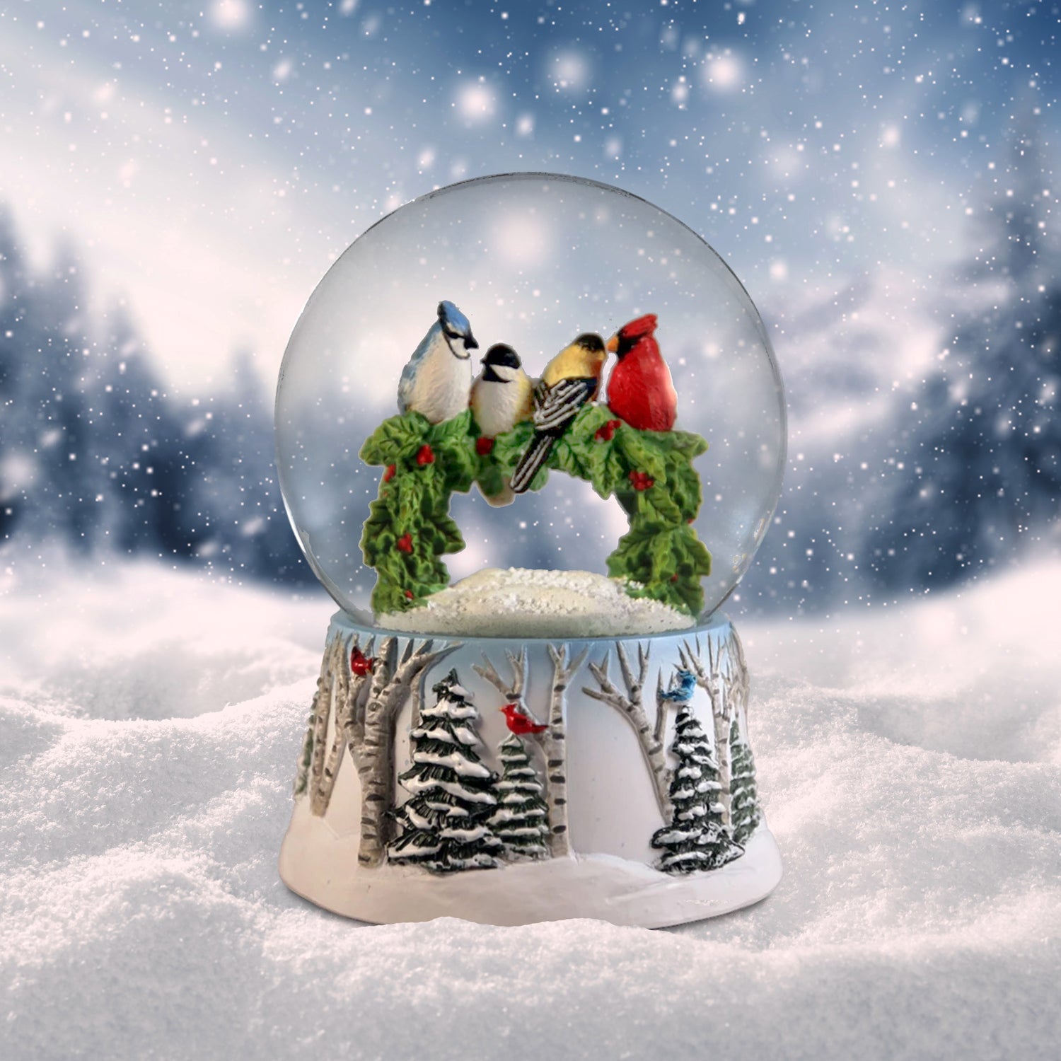 Multi Birds on a Wreath The San Francisco Music Box Company Collectible 724696951575