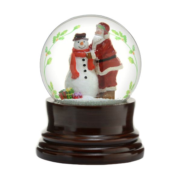Christmas is Forever Musical Holiday Harmony Santa & Snowman Wind-up Water Globe Christmas is Forever Musical Holiday Harmony Santa & Snowman Wind-up Water Globe
