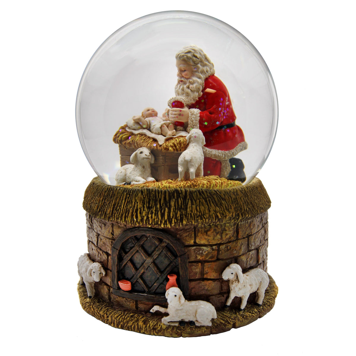 Santa and Baby Musical Water Globe San Francisco Music Box Company Collectible